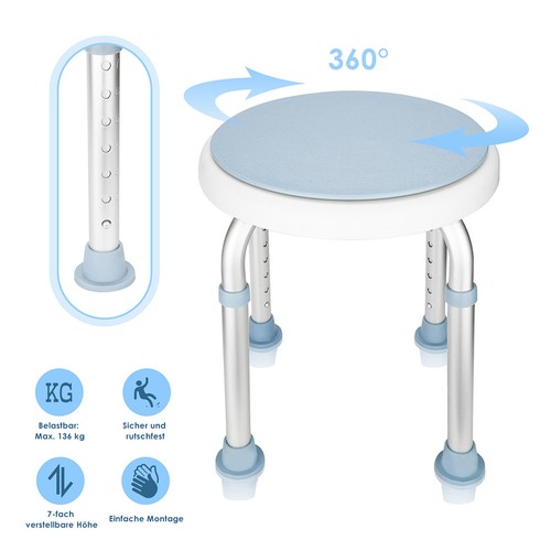 Duschstuhl 360 drehbar - 360°,